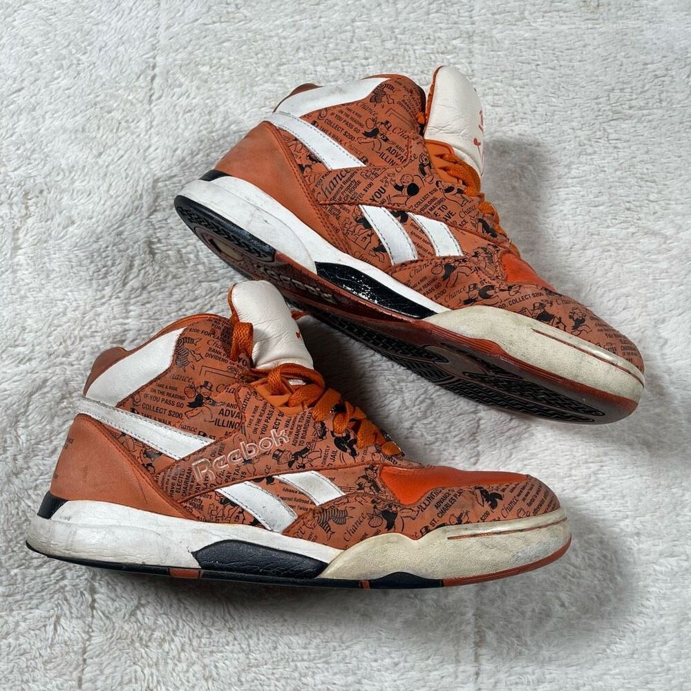 Reebok Men's Orange and White Sneakers